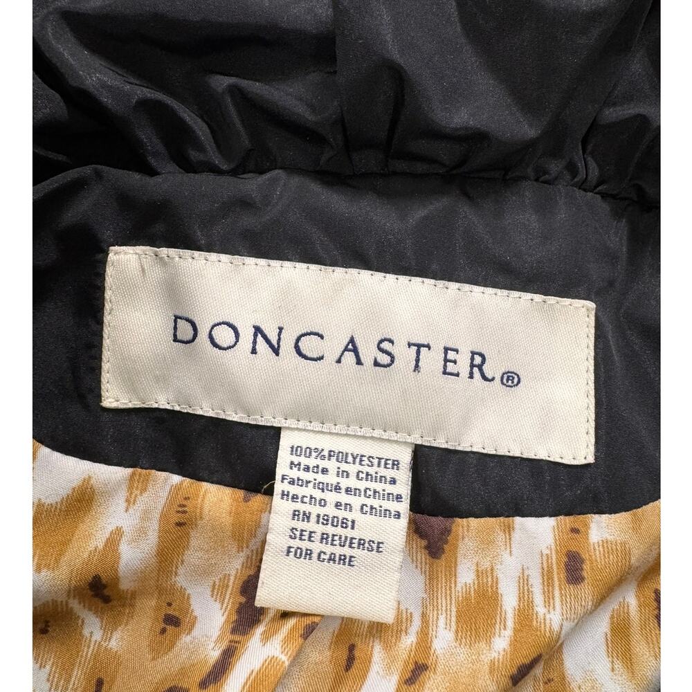 Doncaster Womens Size 10 Black Ruffled Collar Zip Front Jacket Blouson Polyester - Picture 2 of 10